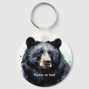 Porte-clés Ours mignons d'aquarelle personnalisés