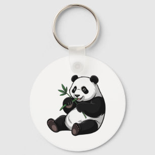 Porte-clés Ours Panda Mignon Branchu Avec Bambou