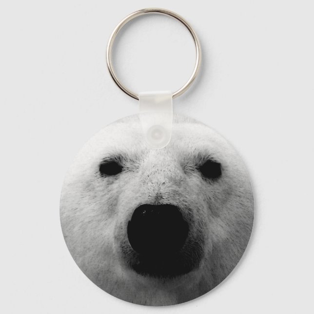 Porte-clés Ours polaire noir et blanc (Recto)