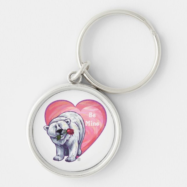 Porte-clés Ours polaire Saint Valentin (Devant)