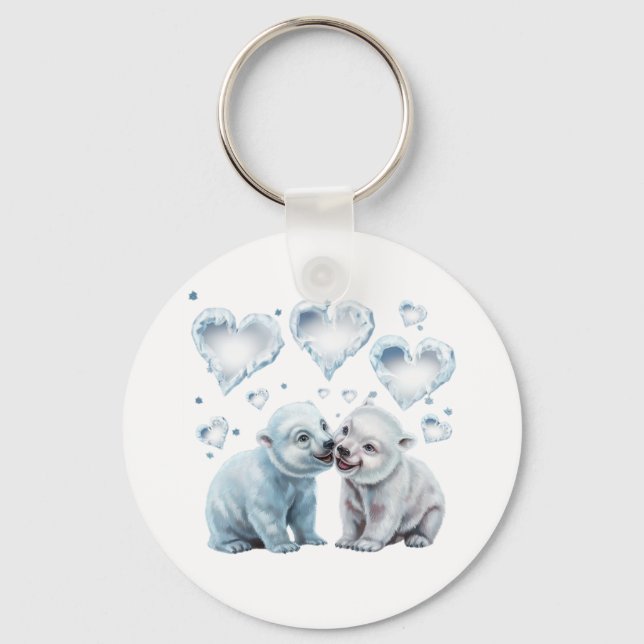 Porte-clés Ours polaires mignons (Recto)