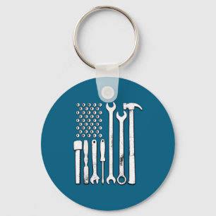 Porte-clés Outils de Mécanicien Drapeau Américain Usa