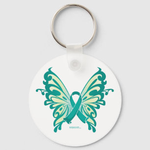 Porte-clés Ovarian Cancer Ribbon Butterfly