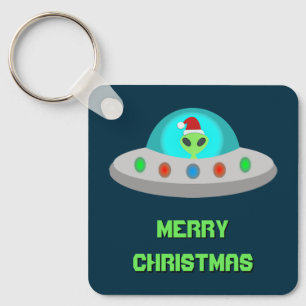 Porte-clés OVNI de Noël Ho Ho Alien soucoupe volante Personna