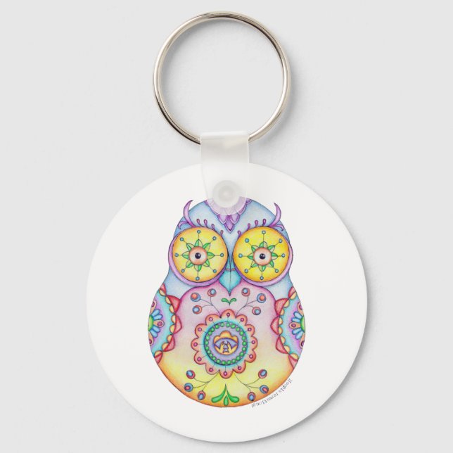 Porte-clés 'Owlushka' Yeux Lumineux (Recto)