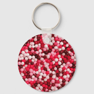 Porte-clés Paillettes de bonbons rouges
