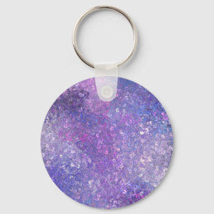 Porte-clés Paillettes rose et violet Bling