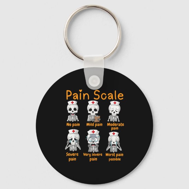 Porte-clés Pain Scale Cute Nurse Skeleton Halloween Trauma Fu (Recto)
