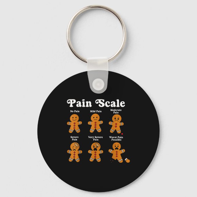 Porte-clés Pain Scale Funny Gingerbread Man Christmas Nurse H (Recto)