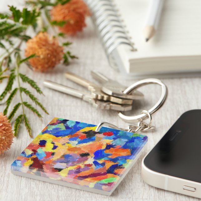 Porte-clés paint smudoriginnal art painting keychai (Devant Droit)