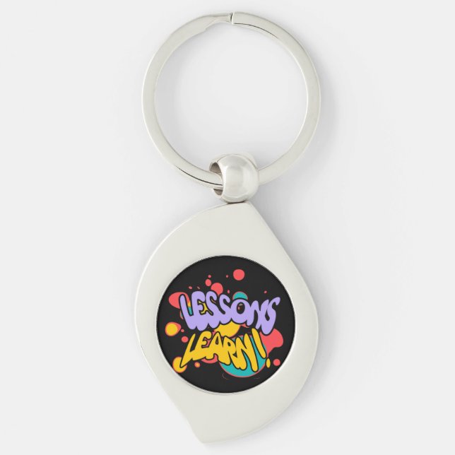 PORTE-CLÉS  PAINT SPLASH LESSONS LEARN METAL KEYCHAIN  (Devant)