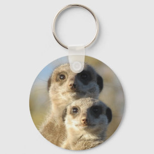 Porte-clés Paire de Meerkats Cute Photo