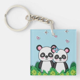 Porte-clés Paire de Pandas