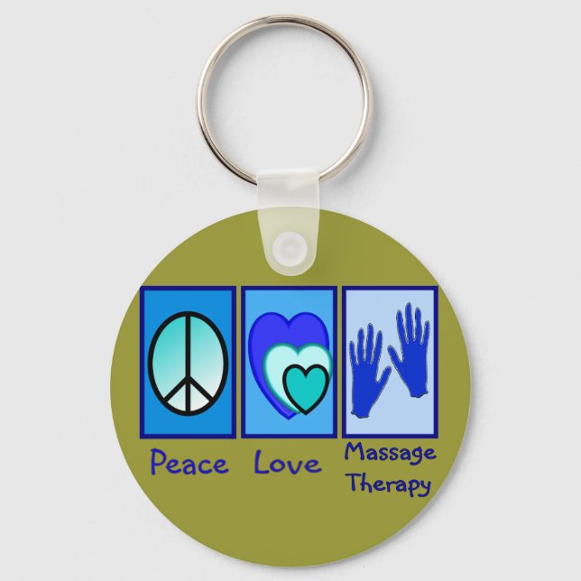 Porte-clés Paix, Amour, Massage-Thérapie Cadeaux (Recto)