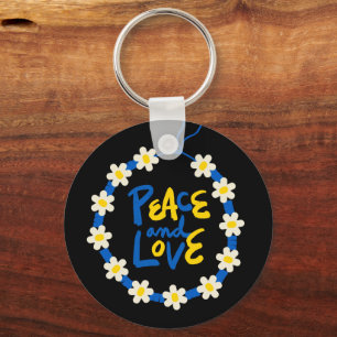 Porte-clés Paix et amour Ukraine Fleur Wreath