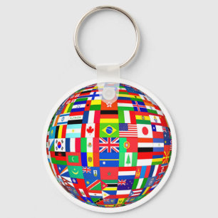 PORTE-CLÉS PAIX SUR DES DRAPEAUX DE LA TERRE