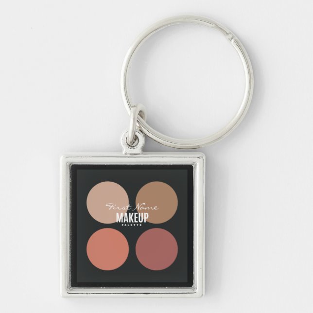 Porte-clés Palette de maquillage rose personnalisée Sac cadea (Devant)