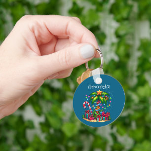 Porte-clés Palmier de Noël tropical