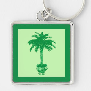 Porte-clés Palmier pointillé - émeraude et vert clair