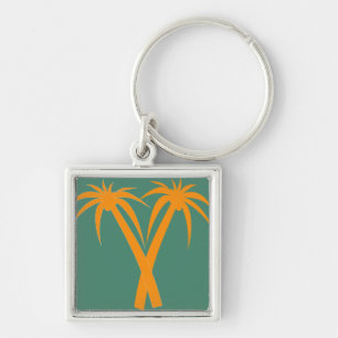 Porte-clés Palmiers tropicaux orange été