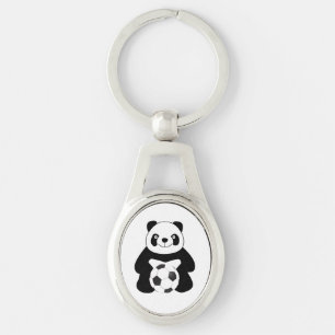 Porte-clés Panda avec du ballon de football