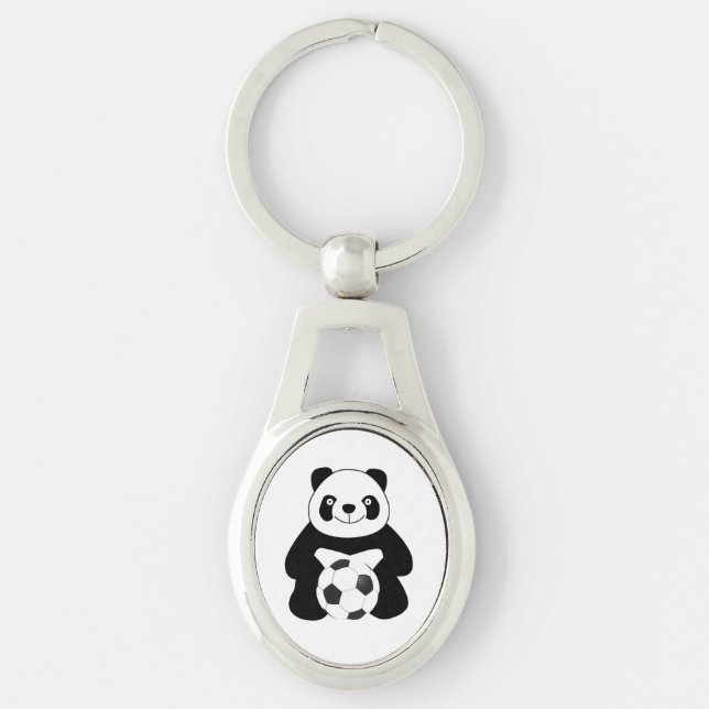 Porte-clés Panda avec un ballon de football (Devant)