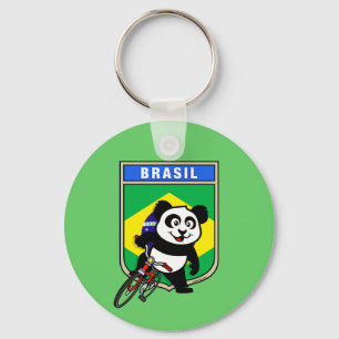Porte-clés Panda cycliste brésilien
