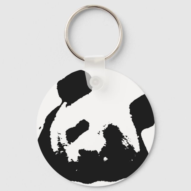 Porte-clés Panda d'art noir blanc (Recto)