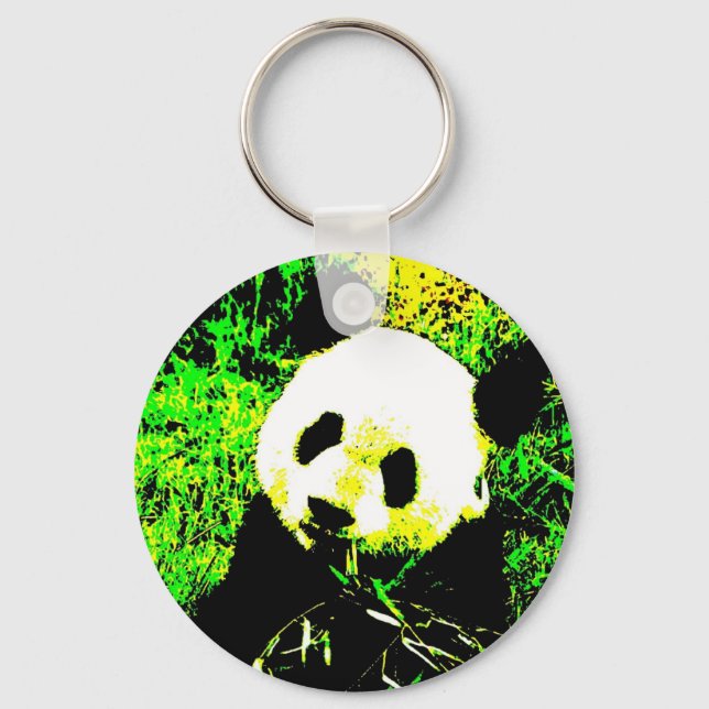 Porte-clés Panda Face Pop Art (Recto)