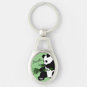 Porte-clés Panda Géant Mange Bambou Nom