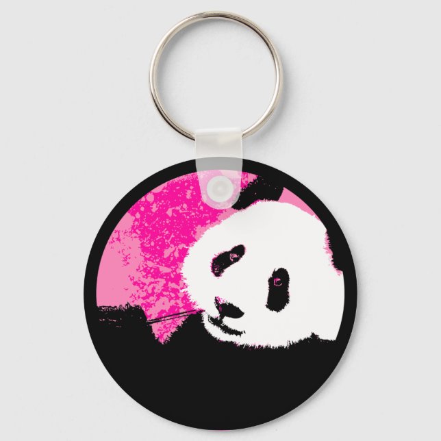 Porte-clés panda grunge. (Recto)