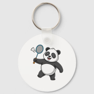 Porte-clés Panda Intelligent Jouer Badminton Drôle Humoristiq