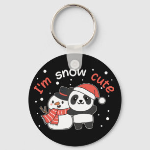 Porte-clés Panda Je suis Snow mignon Snowman Pun Porte - clé