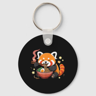 Porte-clés Panda roux mangeant des nouilles Ramen