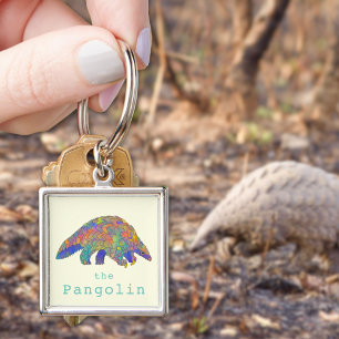 Porte-clés Pangolin Art animal coloré