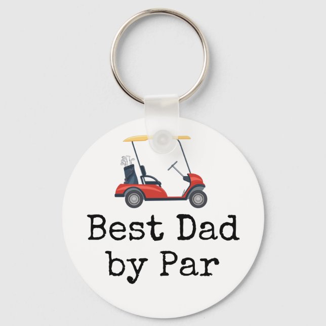 Porte-clés Panier de golf avec Best papa par Par père (Recto)
