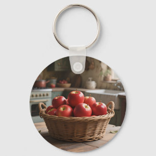 Porte-clés Panier de pommes rouges