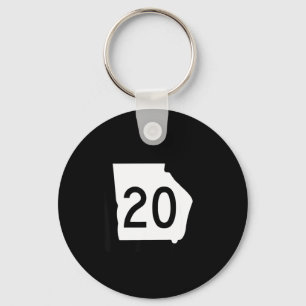 Porte-clés Panneau de la route de Géorgie 20 Ga-20 State Hwy 