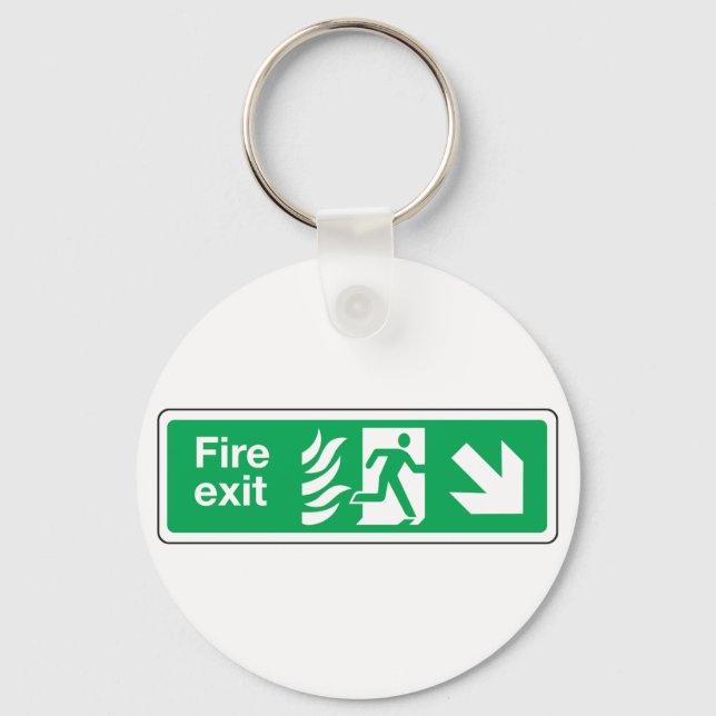 Porte-clés Panneau de sécurité de sortie de secours Évacuatio (Recto)