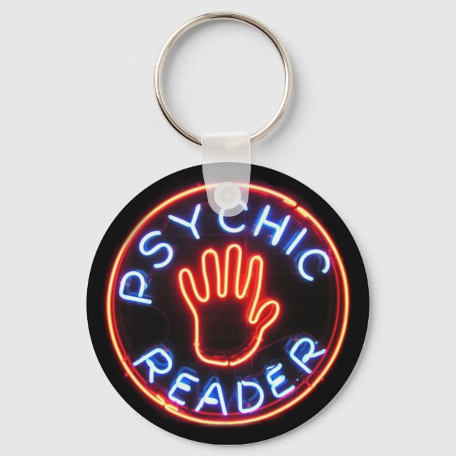 Porte-clés Panneau Neon du lecteur psychique (Recto)