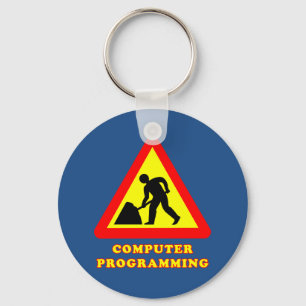 Porte-clés Panneau routier drôle de programmation informatiqu