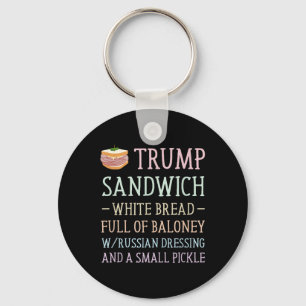 Porte-clés Panneau sandwich anti-Trump drôle