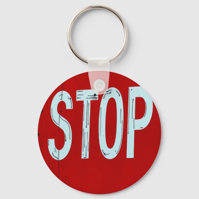 Porte-clés Panneau stop (Recto)