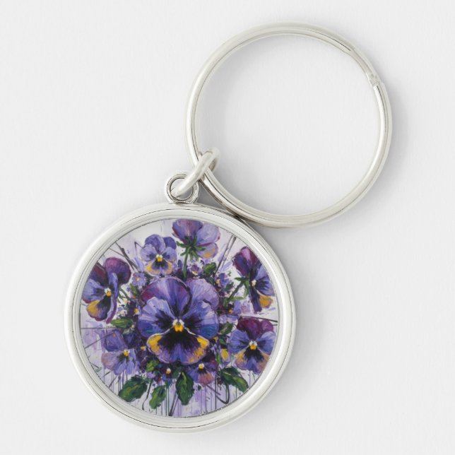 Porte-clés Pansy Bloom - Floral Charm (Devant)