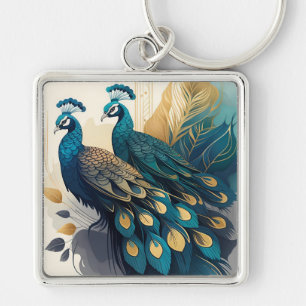 Porte-clés Paon Art Déco