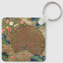 paon chinois et fleurs (XVIIe siècle) vintage