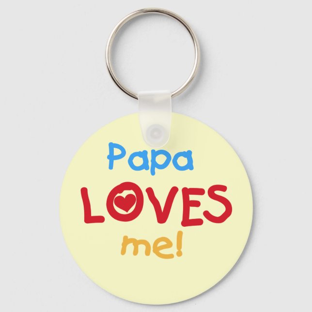 Porte-clés Papa aime mes t-shirts et cadeaux (Recto)