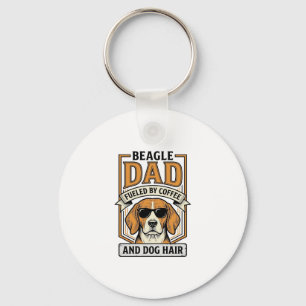 Porte-clés Papa Beagle alimenté par le café et le maillot de