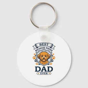 Porte-clés Papa Bichon Frise pour toujours Empreintes de patt