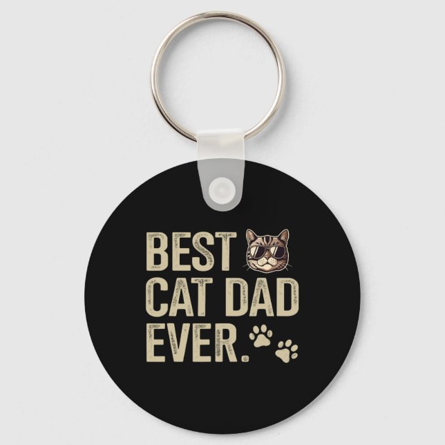 Porte-clés Papa Chat Jamais Pour Fête des pères Anniversaire  (Recto)